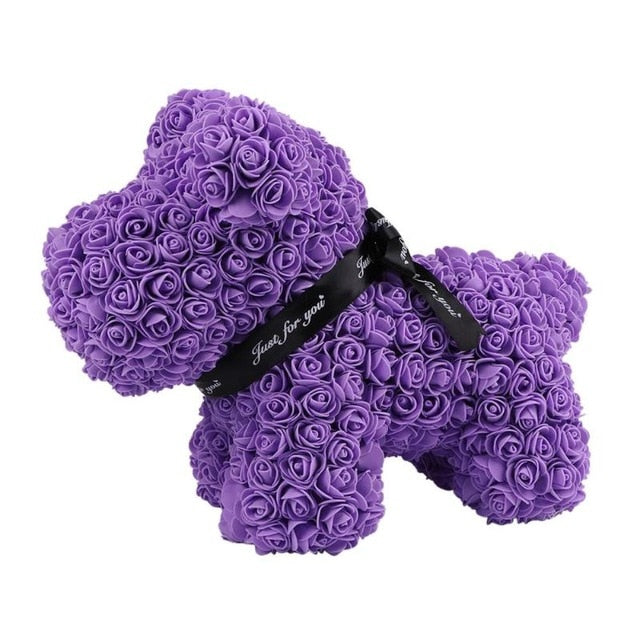 Chien en Roses éternelles