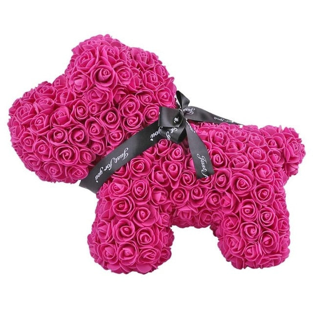 Chien en Roses éternelles